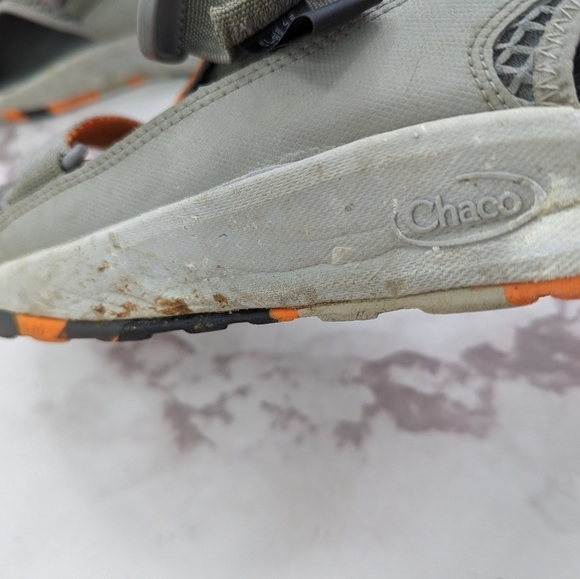 Chaco Sandal Mens Size 9 Gray Orange Shoe Sport Adjustable Odyssey - Picture 8 of 9